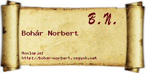 Bohár Norbert névjegykártya