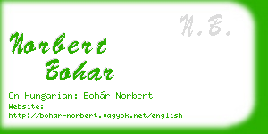 norbert bohar business card